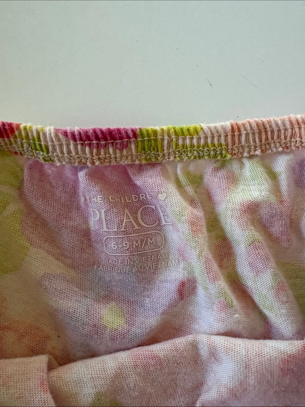 The Children's Place Pink Floral Dress with Green Leaves